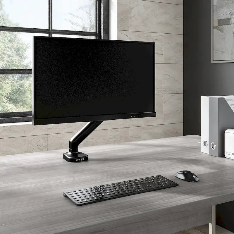 Brazo de monitor ajustable con puerto USB - Pantallas de 17 a 32 pulgadas
