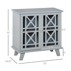 Mueble aparador consola con puertas caladas Accent, gris