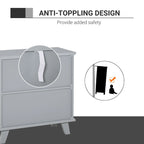 Mueble aparador consola con puertas caladas Accent, gris