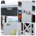 Mueble aparador consola con puertas caladas Accent, gris