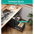Archivador móvil de 2 cajones Archivadores de cajones para guardar debajo del escritorio