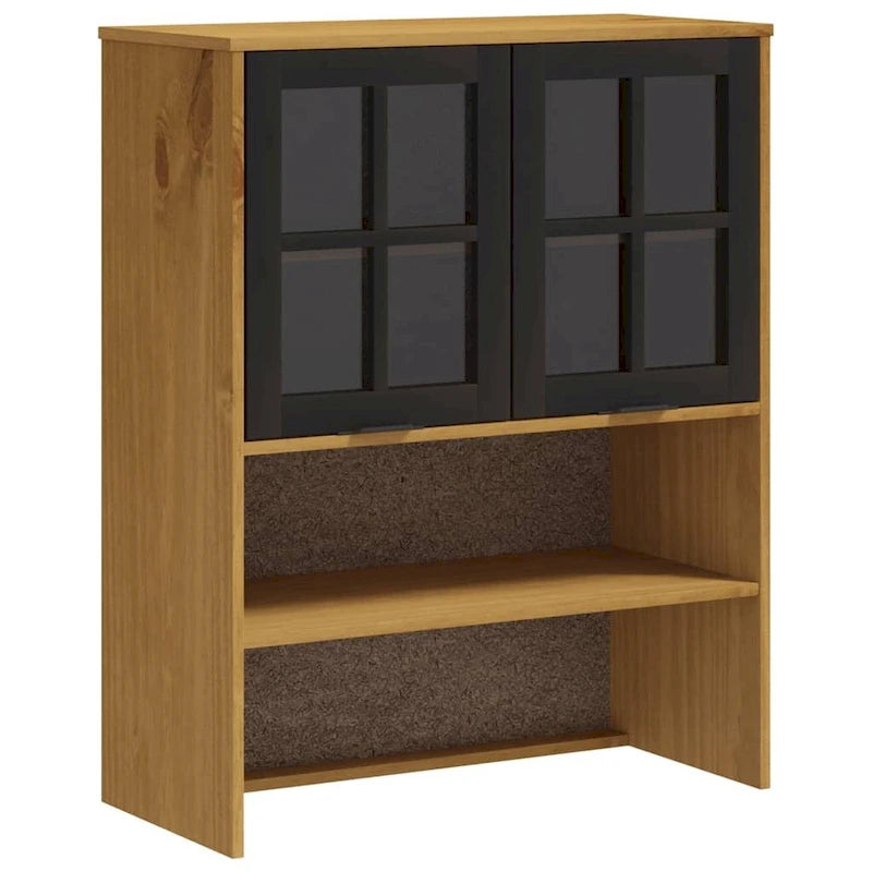 Parte superior para aparador con puertas de cristal - Madera de pino maciza 31,5x14,6x39,4