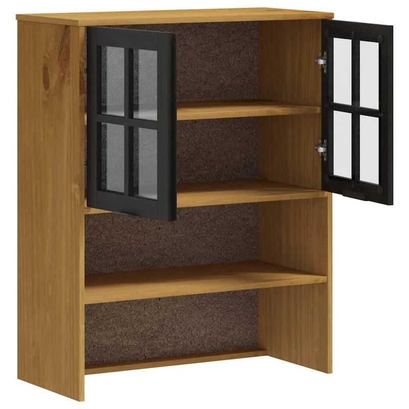 Parte superior para aparador con puertas de cristal - Madera de pino maciza 31,5x14,6x39,4