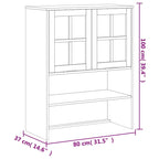 Parte superior para aparador con puertas de cristal - Madera de pino maciza 31,5x14,6x39,4