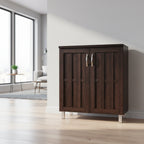 Excel Modern and Contemporary Dark Brown Sideboard Storage Cabinet - 31.2 High x 15.6 Wide x 35.1 Deep