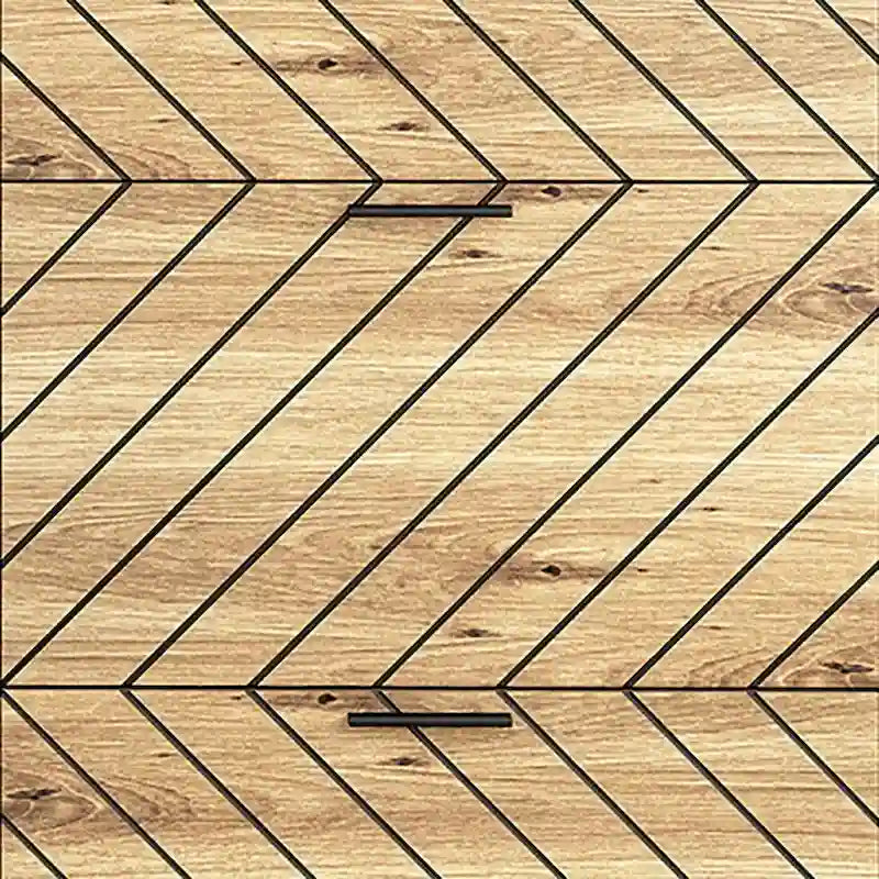 Elegante zapatero de madera con patas metálicas
