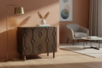 Heera Dark Brown Diamond Motif w/ Shelf Accent Cabinet - 36.0L x 16.3W x 32.0H