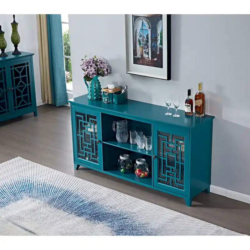 Aparador de 60 pulgadas, mueble de almacenamiento tipo bufé