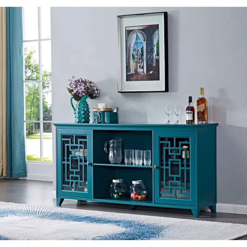 Aparador de 60 pulgadas, mueble de almacenamiento tipo bufé
