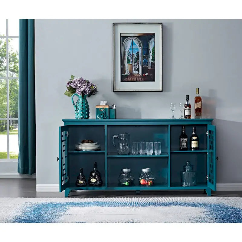 Aparador de 60 pulgadas, mueble de almacenamiento tipo bufé