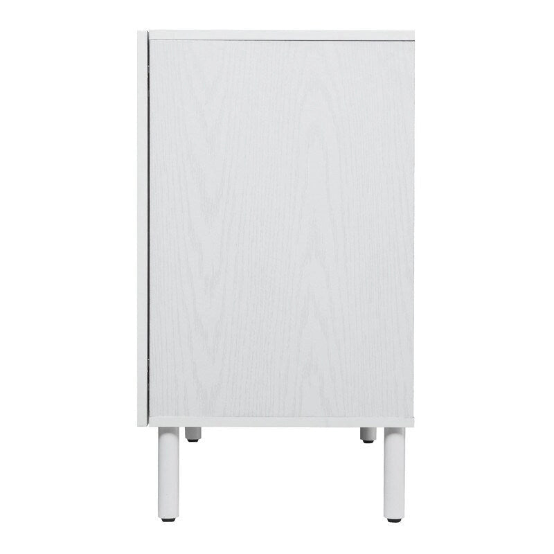 Armario blanco de 2 puertas con ranuras verticales y estante ajustable