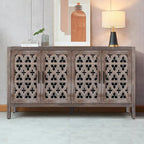 American Country Style Hollow Four-Door Antique Cabinet