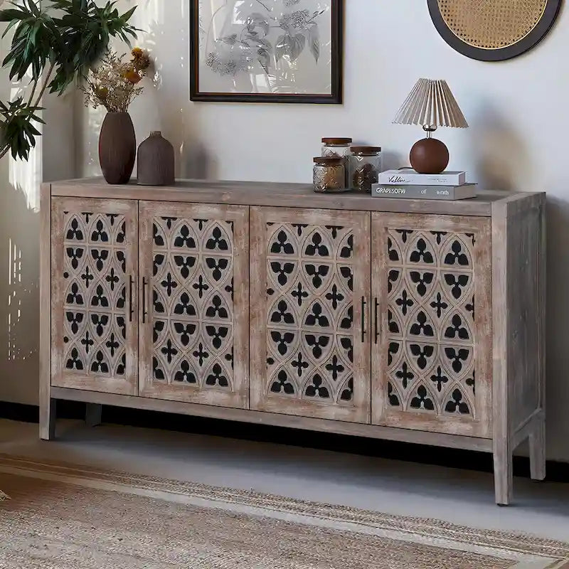 Mueble Americano de Estilo Campestre Hueco de Cuatro Puertas Antiguo