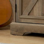 Aparador de granja con almacenamiento y 2 cajones, mueble bar con botelleros extraíbles y estantes de almacenamiento