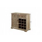 Aparador de granja con almacenamiento y 2 cajones, mueble bar con botelleros extraíbles y estantes de almacenamiento