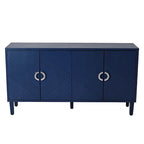 Elegante y funcional gabinete de almacenamiento de 4 puertas con patas de pino y MDF, para sala de estar, dormitorio y cocina