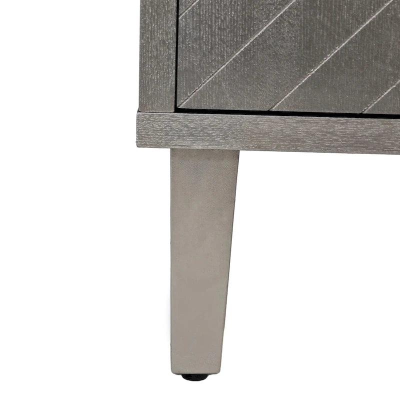 Elegante y funcional gabinete de almacenamiento de 4 puertas con patas de pino y MDF, para sala de estar, dormitorio y cocina