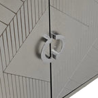 Elegante y funcional gabinete de almacenamiento de 4 puertas con patas de pino y MDF, para sala de estar, dormitorio y cocina