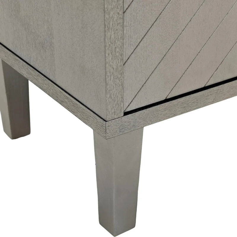 Elegante y funcional gabinete de almacenamiento de 4 puertas con patas de pino y MDF, para sala de estar, dormitorio y cocina