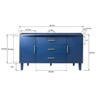 Elegante y funcional gabinete de almacenamiento de 4 puertas con patas de pino y MDF, para sala de estar, dormitorio y cocina