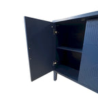 Elegante y funcional gabinete de almacenamiento de 4 puertas con patas de pino y MDF, para sala de estar, dormitorio y cocina