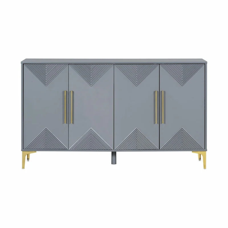 Armario único de cuatro puertas con diseño triangular bicolor