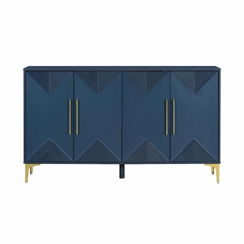 Armario único de cuatro puertas con diseño triangular bicolor