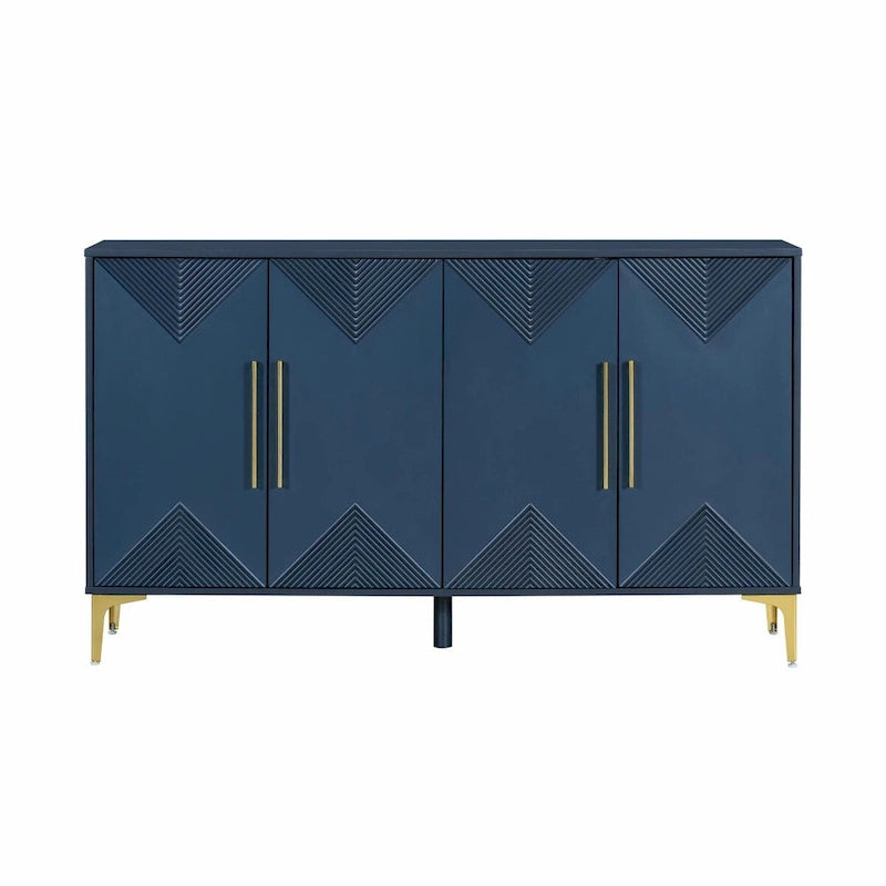 Armario único de cuatro puertas con diseño triangular bicolor