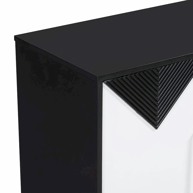 Armario único de cuatro puertas con diseño triangular bicolor