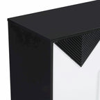 Armario único de cuatro puertas con diseño triangular bicolor