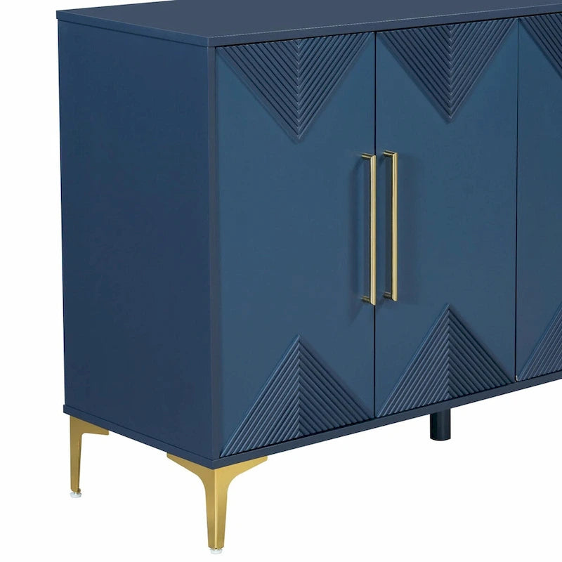 Armario único de cuatro puertas con diseño triangular bicolor