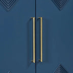 Armario único de cuatro puertas con diseño triangular bicolor