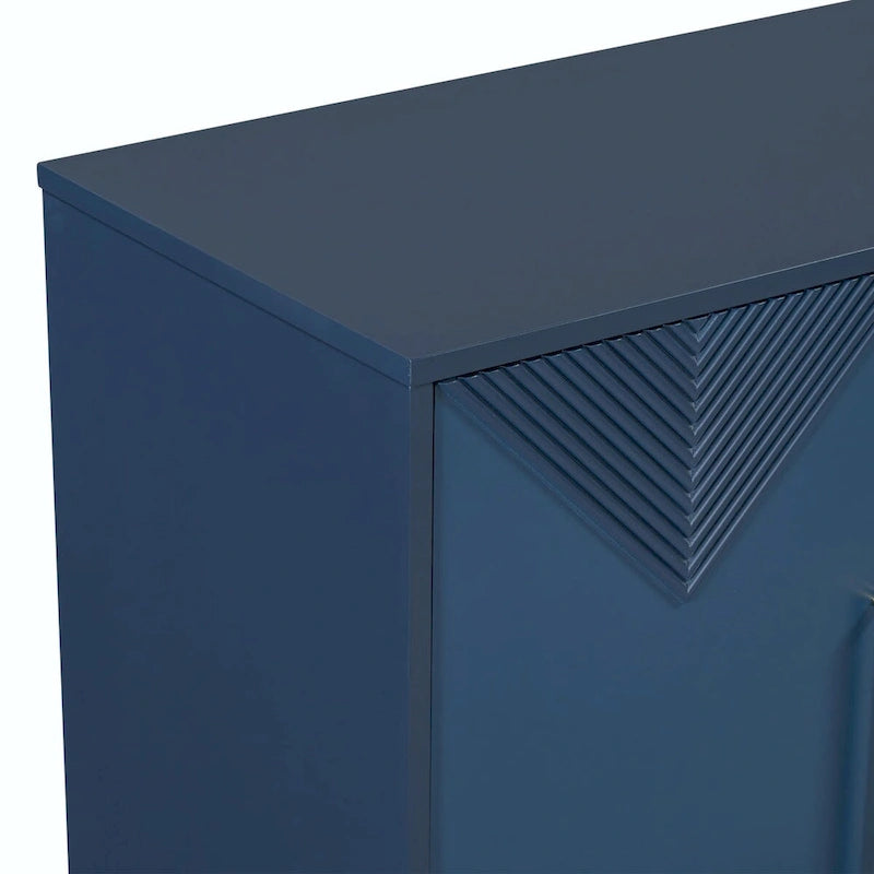 Armario único de cuatro puertas con diseño triangular bicolor
