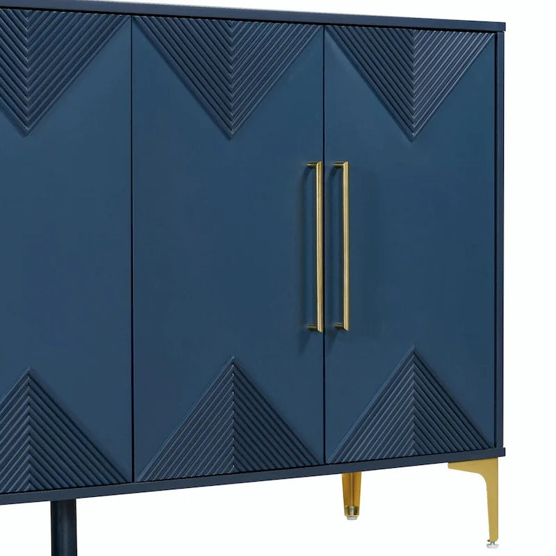 Armario único de cuatro puertas con diseño triangular bicolor