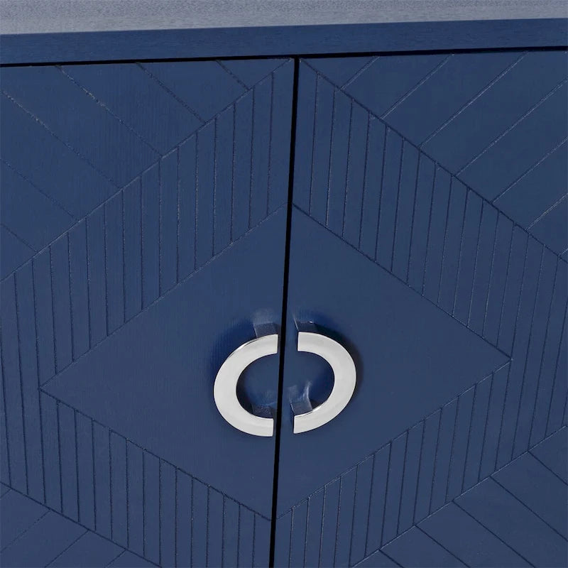 Elegante y funcional gabinete de almacenamiento de 4 puertas con patas de pino y MDF