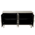 Elegante y funcional gabinete de almacenamiento de 4 puertas con patas de pino y MDF