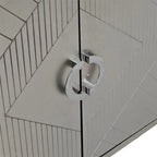 Elegante y funcional gabinete de almacenamiento de 4 puertas con patas de pino y MDF