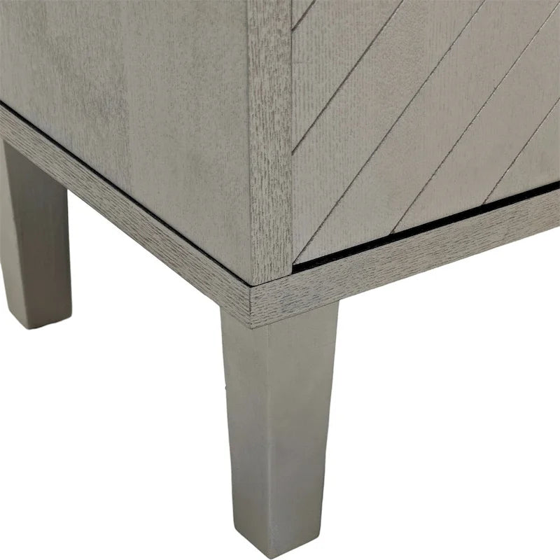 Elegante y funcional gabinete de almacenamiento de 4 puertas con patas de pino y MDF