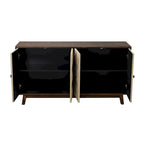 Aparador vintage de 4 puertas de 59,84 pulgadas, mueble aparador independiente