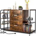 Archivador móvil de 2 cajones con toma de corriente - 15.75D x 43.31W x 29.53H