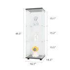 Vitrina de cristal con 3 estantes, vitrinas de curiosidades de una puerta, estantería de cristal negra de pie, instalación rápida