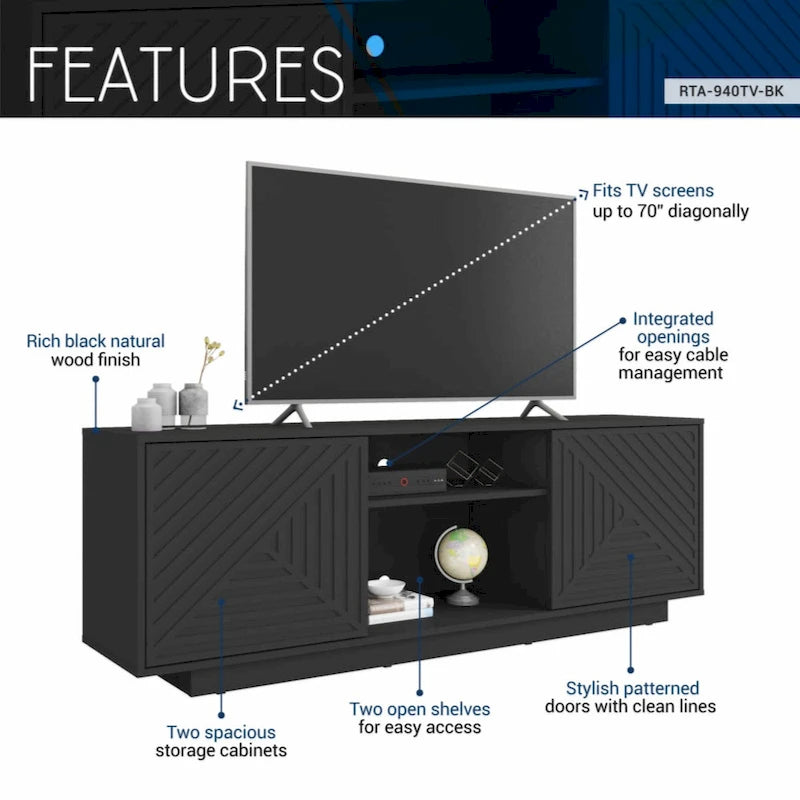 Mueble de TV moderno para televisores de hasta 70 pulgadas