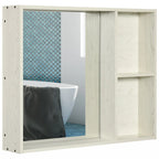 31.5 x 25.5 Gabinete botiquín de baño con espejo, estante de almacenamiento, blanco