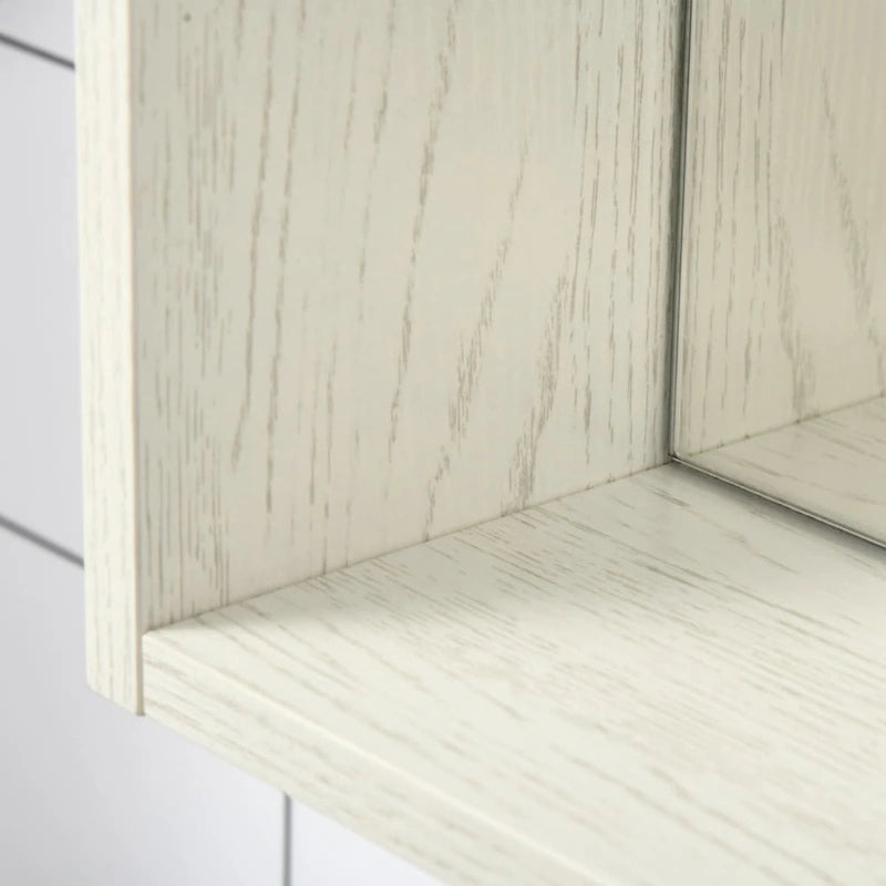 31.5 x 25.5 Gabinete botiquín de baño con espejo, estante de almacenamiento, blanco
