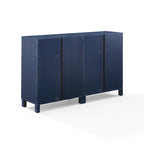 Juego de Muebles para Almacenamiento de Medios - Acabado Azul Marino con Puertas de Vidrio Templado
