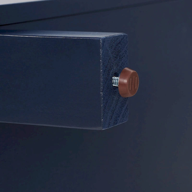 Juego de Muebles para Almacenamiento de Medios - Acabado Azul Marino con Puertas de Vidrio Templado