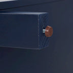 Juego de Muebles para Almacenamiento de Medios - Acabado Azul Marino con Puertas de Vidrio Templado