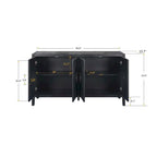 Mueble antiguo de cuatro puertas con chapa de pino y detalles tallados