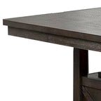 Mesa de altura de mostrador de madera con gabinete y extensión tipo mariposa, gris