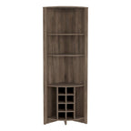 Mueble esquinero para bar para cocina, comedor, sala de estar, marrón oscuro